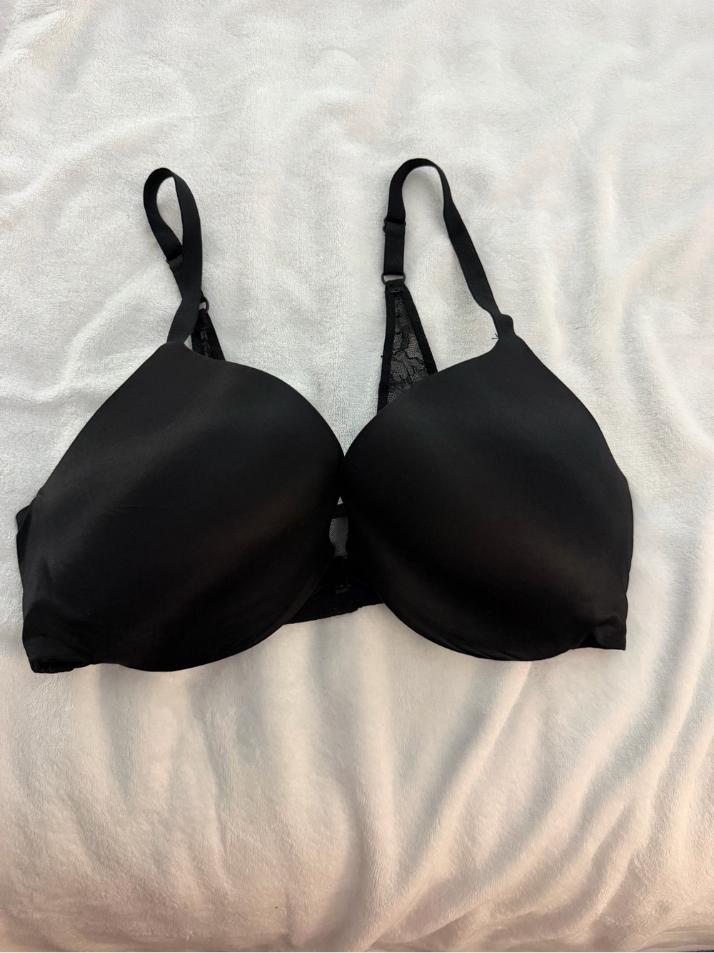 Victoria's Secret Black Smooth T-Shirt Bra with Lace Back